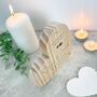 Personalised Wedding Script Text Wooden Freestanding Heart, thumbnail 4 of 6