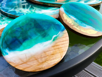 Set Of Four Circular Bamboo Placemats And Coasters, 2 of 9