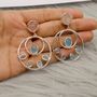 Rose Quartz Aqua Chalcedony Earrings, thumbnail 3 of 5
