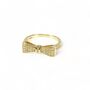 Bow Band Cz Rings, Rose Or Gold Vermeil 925 Silver, thumbnail 3 of 9