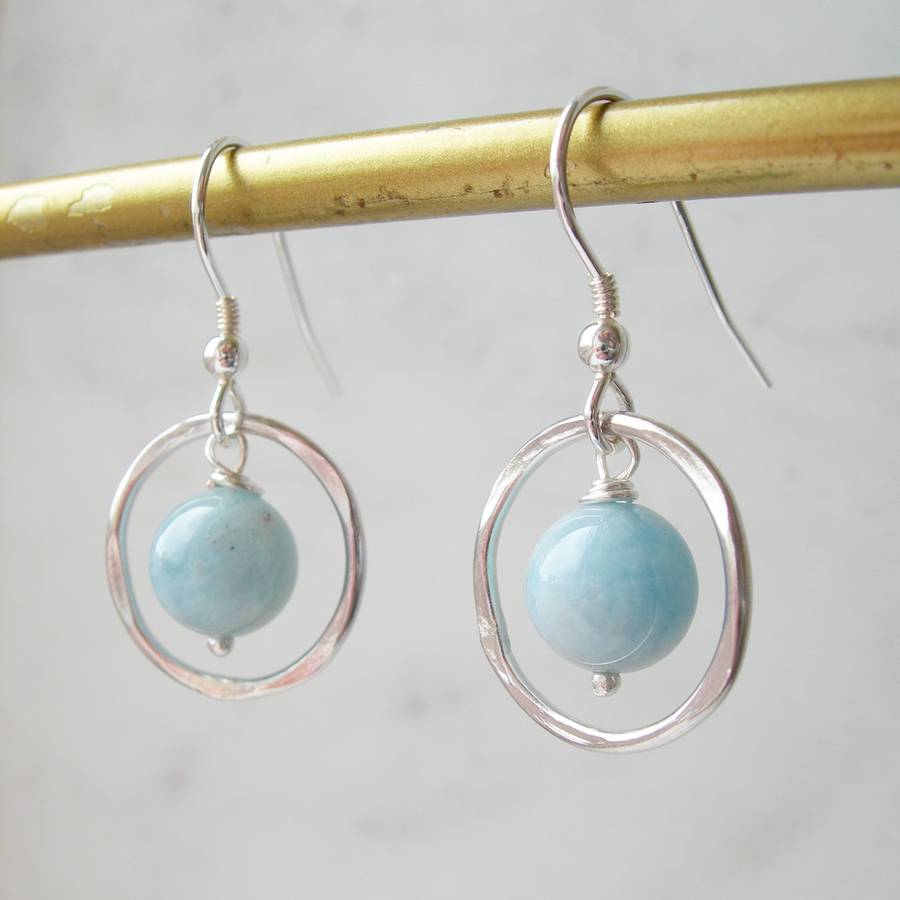 aquamarine earrings by hazey designs | notonthehighstreet.com