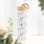 Ditsy Floral Print Glass And Bamboo Water Bottle, thumbnail 1 of 2