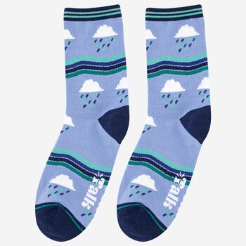 Womens Bamboo Socks Blue Rain, 2 of 5