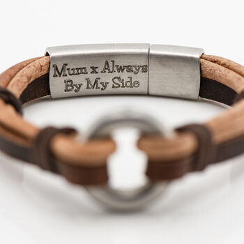 Personalised Memorial Tan Leather Remembrance Urn Bracelet, 4 of 8