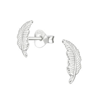 Feather Sterling Silver Earrings, 5 of 8