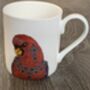 Red Lorry Parrot Print Illustrated Mug, thumbnail 3 of 4