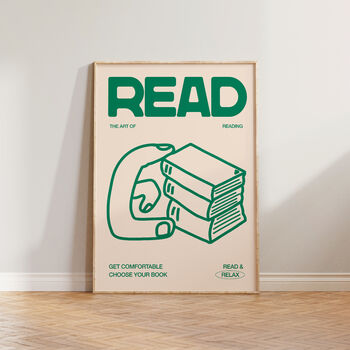 Read Hand Drawn Illustration Book Wall Art Print, 3 of 9