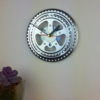 Black And Silver Chainwheel Bicycle Clock, 8 of 8