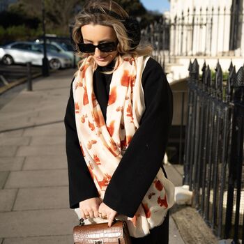 Cute Red Squirrel Print Scarf In Personalised Gift Box, 4 of 7