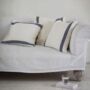 Charcoal Stripe Linen Cushion | Finest Belgian Linen, thumbnail 2 of 2
