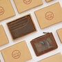 Brown Buffalo Leather Slim Zipped Card Holder, thumbnail 7 of 8