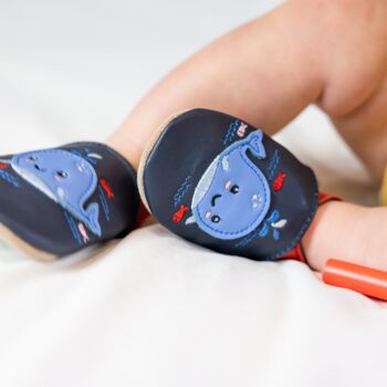 Dotty Fish Splashy The Whale Soft Leather Baby Shoes With Barefoot Soles, 2 of 8