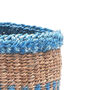 Dusty Blue Stripe Storage Baskets, thumbnail 4 of 9