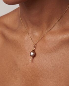 Dainty Pink Pearl Tarnish Free Gold Plated Necklace, 5 of 5