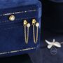 Sterling Silver White Opal And Chain Ear Jacket, thumbnail 3 of 11