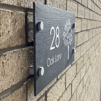 Personalised Tree Slate House Number Sign, 2 of 2