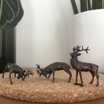 Miniature Bronze Stag Sculpture 8th Anniversary Gift, 12 of 12