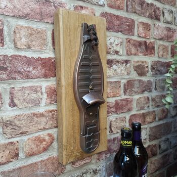 Wall Bottle Opener Drum Foot Pedal Oak Vintage, 8 of 12