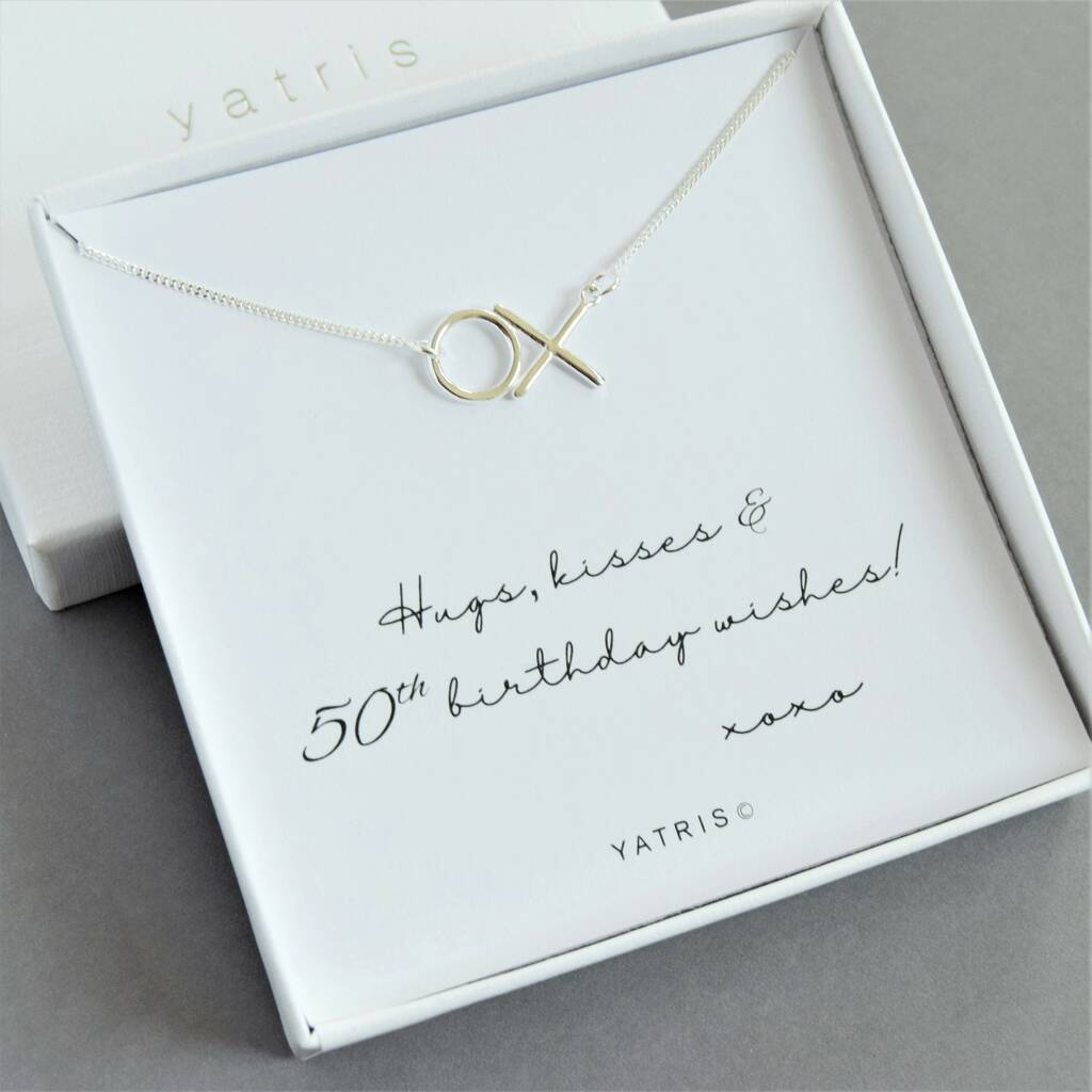 Hugs And Kisses 50th Birthday Necklace, 1 of 5
