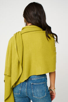 Olive Green 100% Cashmere Travel Wrap Shawl Gift Boxed, 8 of 9