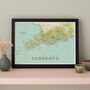 Framed And Personalised Sorrento Map Print, thumbnail 4 of 6