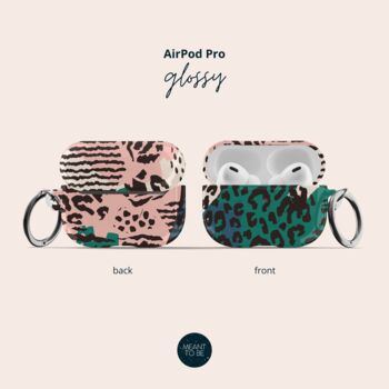 Wild Print Air Pod Case With Keychain, 4 of 5