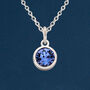 Personalised Sterling Silver September Sapphire Birthstone Necklace, thumbnail 2 of 11