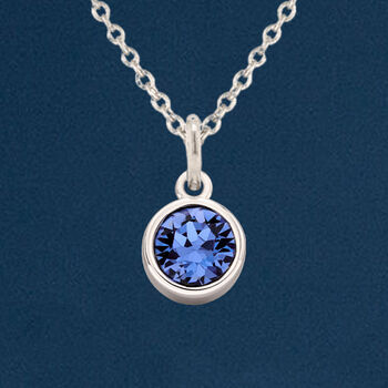 Personalised Sterling Silver September Sapphire Birthstone Necklace, 2 of 11