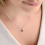 Girl's Sterling Silver Teardrop Birthstone Charm Necklace, thumbnail 3 of 7