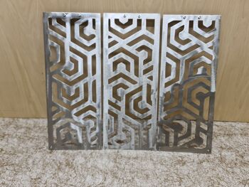 Metal Three Panel Abstract Wall Art Home Decoration, 11 of 12