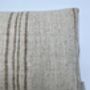 Oblong, Natural, Hemp, Neutral, Woven, Grain Sack, Striped Cushion With Cotton Reverse Brown Multi Stripe Duo Plus Right Edge, thumbnail 4 of 5