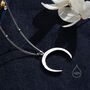 Crescent Moon Pendant Necklace With A Satellite Chain, thumbnail 7 of 12