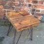 Industrial Reclaimed Hairpin Bedside Side Table 246, thumbnail 3 of 5