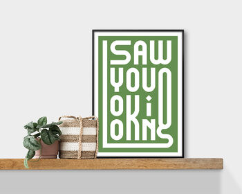 Saw You Looking, Poster Print, Retro Print, 8 of 11