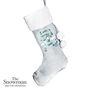 Personalised The Snowman And The Snowdog Luxury Silver Grey Christmas Stocking, thumbnail 4 of 4