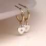 Faux Gold Open Hoop Heart Earrings With Mini Crystal, thumbnail 1 of 3