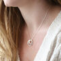 Personalised Sterling Silver Hammered Halo Necklace, thumbnail 3 of 11