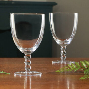 Four Luxury Beaded Stem Wine Glasses, 7 of 9
