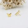 Mismatched Butterfly And Dragonfly Stud Earrings In Sterling Silver, thumbnail 6 of 12