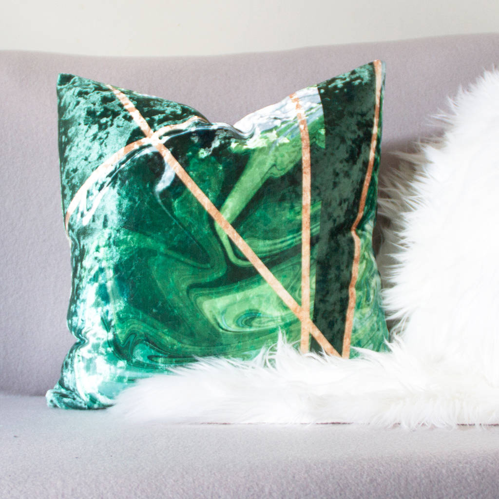 emerald velvet pillow