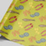 Green Postcard Pattern Gift Wrap, thumbnail 4 of 8