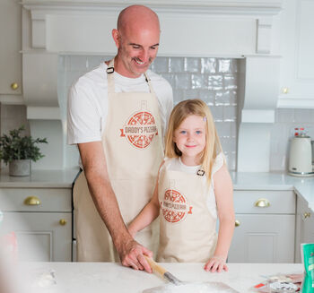 Personalised Adult And Child Matching Pizza Apron Set, 7 of 12