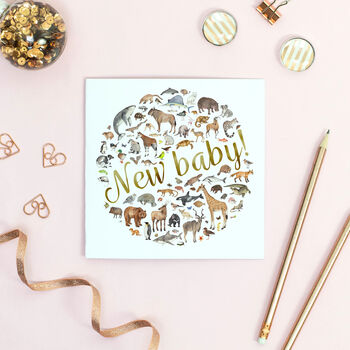 New Baby Card With Animals, 2 of 3