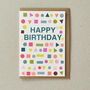 Happy Birthday Shapes Risograph Greeting Card, thumbnail 1 of 2