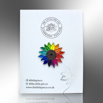 Rainbow Sunflower Enamel Lapel Pin Badge, Botanical Floral Brooch, Lgbtqia+ Awareness, Jewellery Gifts, 4 of 8