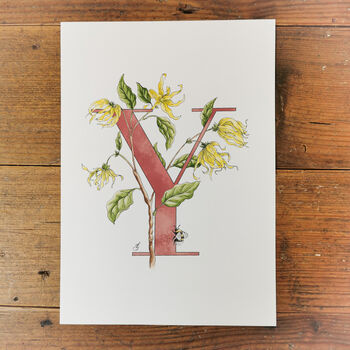 Y Is For Ylang Ylang Letter Print, Personalised, 2 of 9
