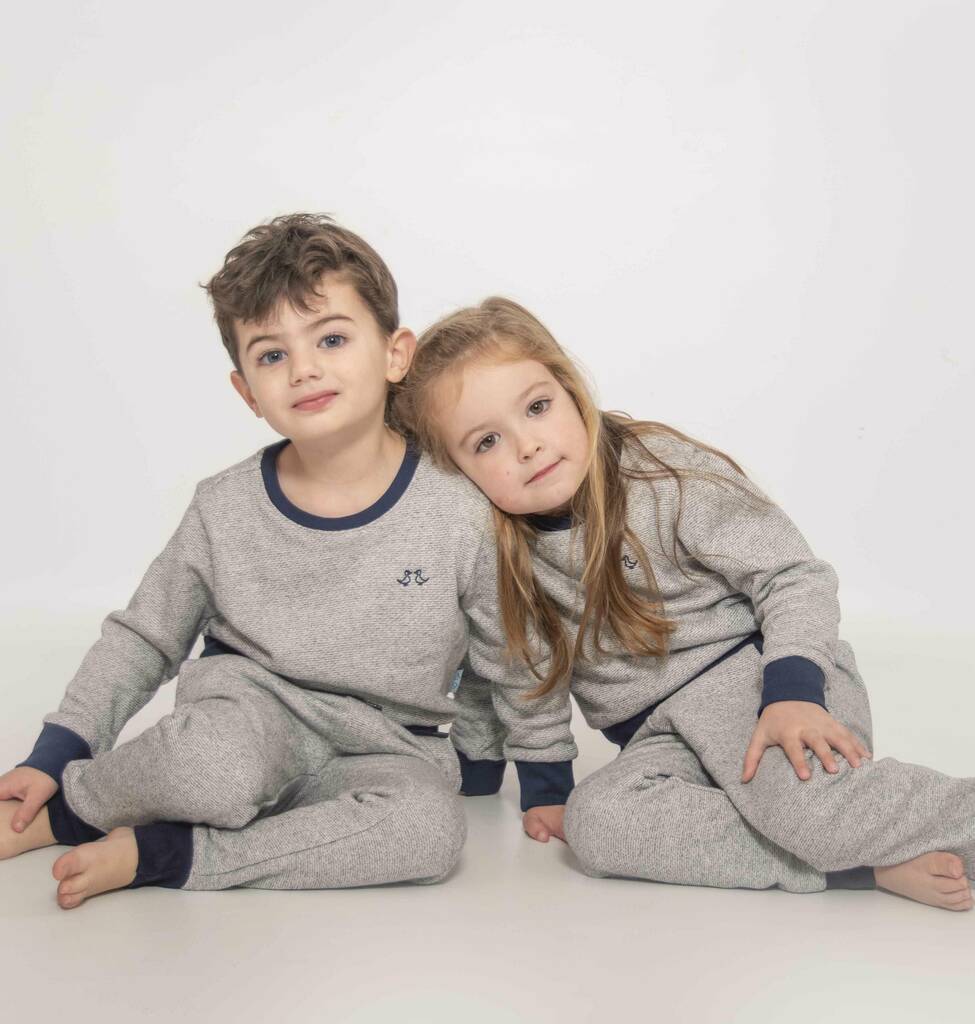 Cotton Grey Jersey Lounge Set By Luca and Rosa