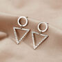 Textured Triangle Charm Stud Earrings, thumbnail 2 of 6