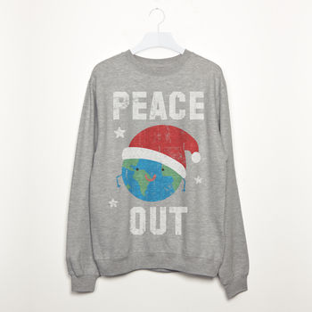 Peace Out Women's Festive Christmas Sweatshirt, 5 of 5