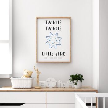 'Twinkle Twinkle Little Star' Nursery Rhyme Print, 2 of 5